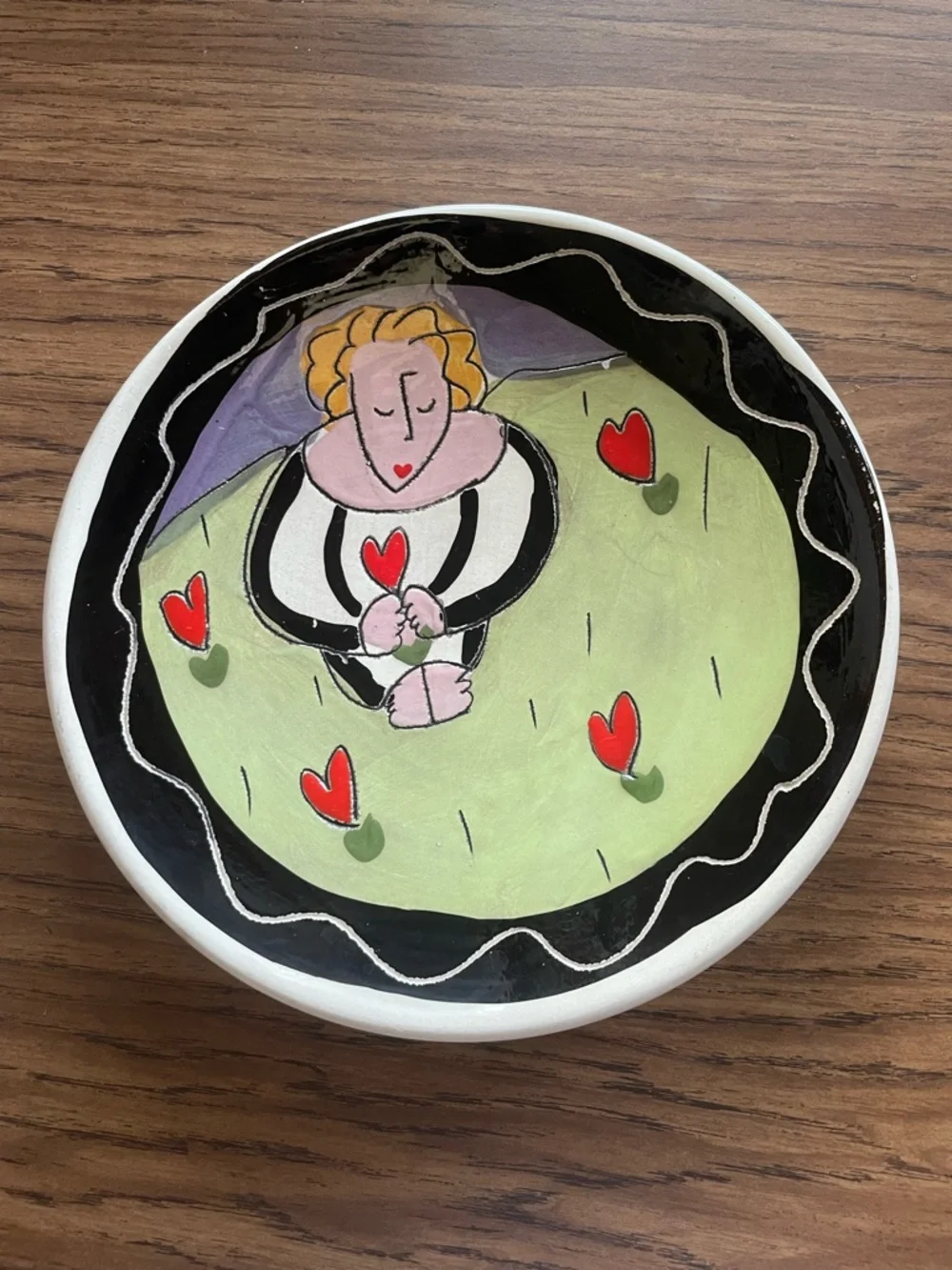 Vintage Hand Thrown Pottery Platter